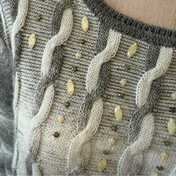 ALFRED DUNNER Cable Knit Sweater with Embellishments - Picture 4 of 8